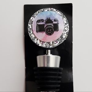 GLITTER CAMERA WINE STOPPER